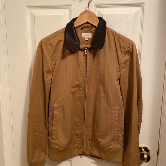 Club Monaco light jacket in camel & leather sz XS - Picture 1 of 1